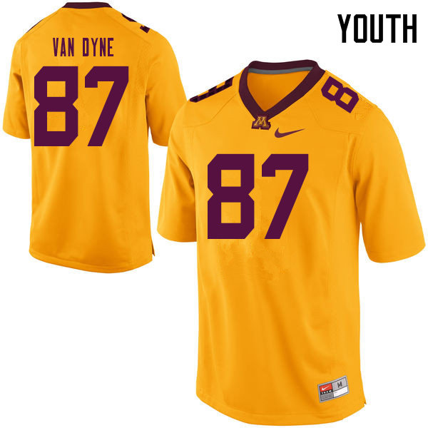 Youth #87 Yale Van Dyne Minnesota Golden Gophers College Football Jerseys Sale-Yellow - Click Image to Close